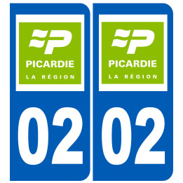 immatriculation 02 Picardie - Sticker/autocollant