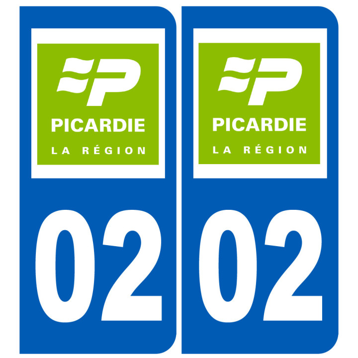 immatriculation 02 Picardie - Sticker/autocollant
