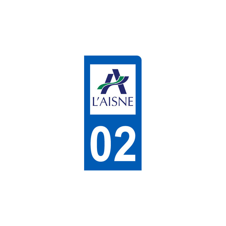 immatriculation motard 02 L'Aisne (6x3cm) - Sticker/autocollant