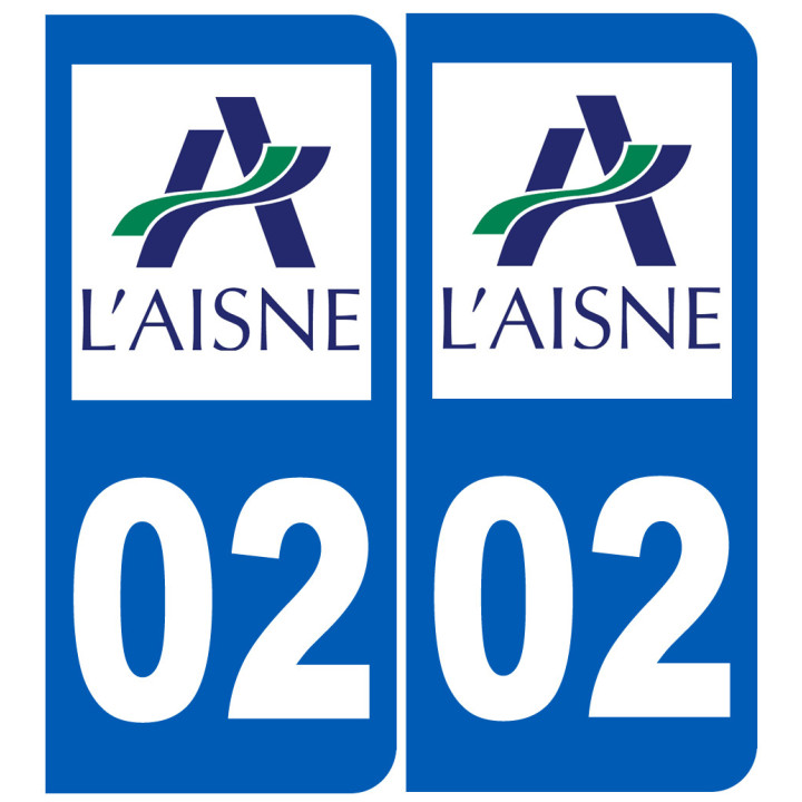 immatriculation 02 l'Aisne - Sticker/autocollant