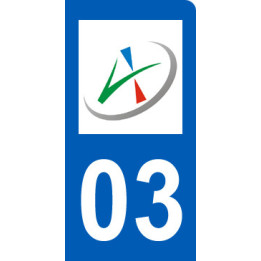 immatriculation motard 03 L'Allier (6x3cm) - Sticker/autocollant