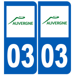 immatriculation 03 Auvergne - Sticker/autocollant