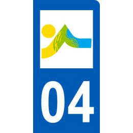 immatriculation motard 04 Alpes de Haute-Provence (6x3cm) - Sticker/au