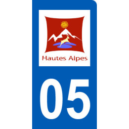immatriculation motard 05 Hautes Alpes (6x3cm) - Sticker/autocollant