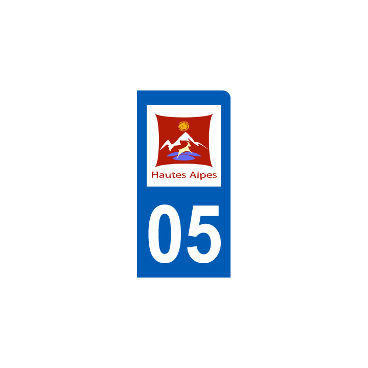 immatriculation motard 05 Hautes Alpes (6x3cm) - Sticker/autocollant