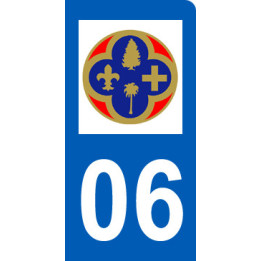 immatriculation motard 06 Alpes Maritimes (6x3cm) - Sticker/autocollan