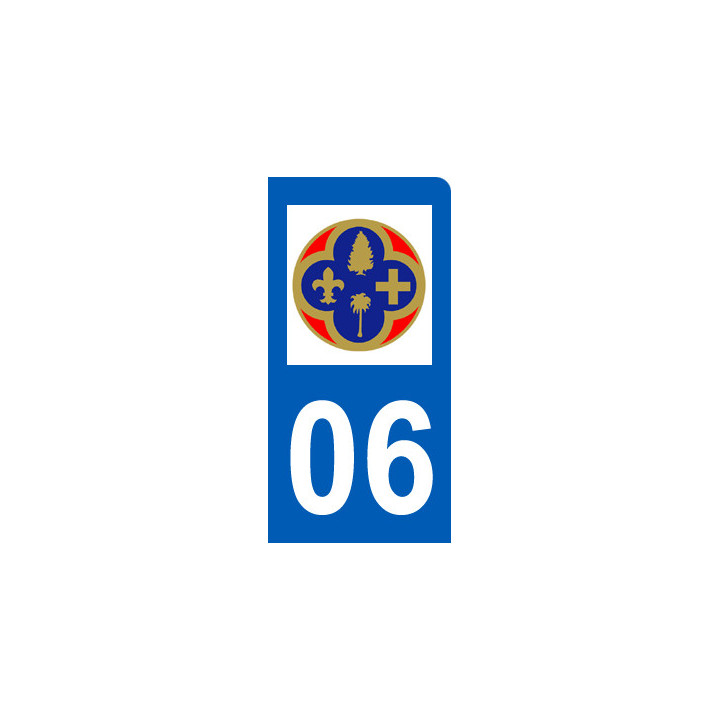immatriculation motard 06 Alpes Maritimes (6x3cm) - Sticker/autocollan