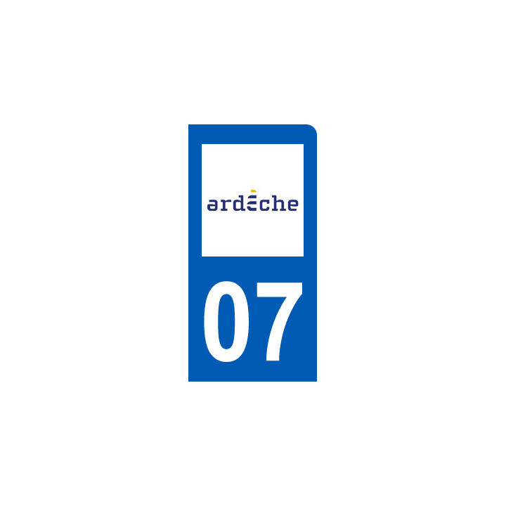 immatriculation motard 07 Ardèche (6x3cm) - Sticker/autocollant