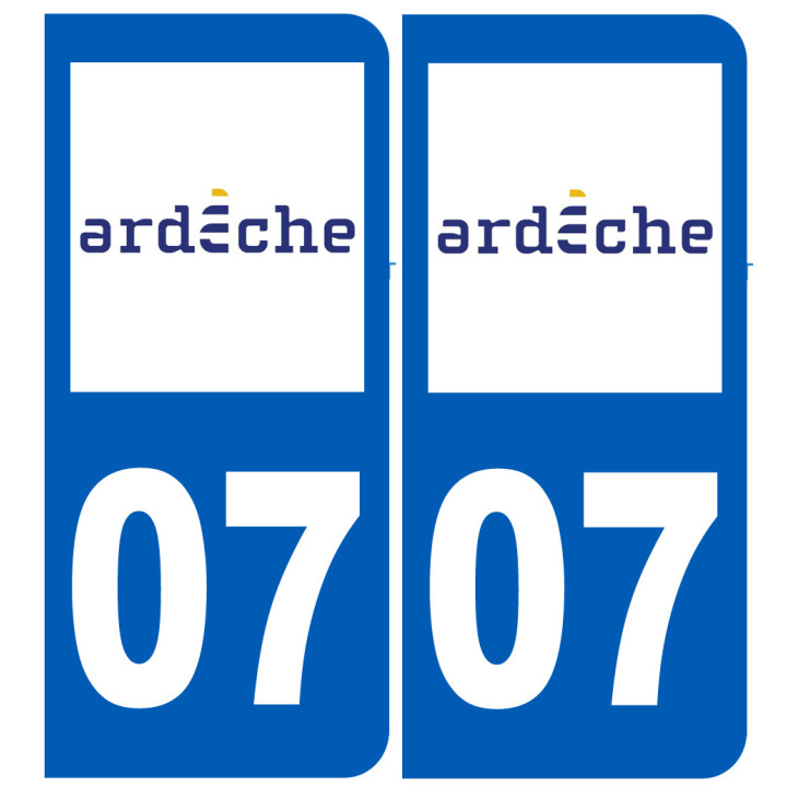 immatriculation 07 Ardèche - Sticker/autocollant
