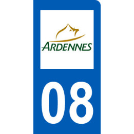 immatriculation motard 08 Ardennes (6x3cm) - Sticker/autocollant
