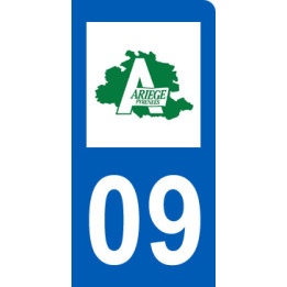 immatriculation motard 09 Ariège (6x3cm) - Sticker/autocollant