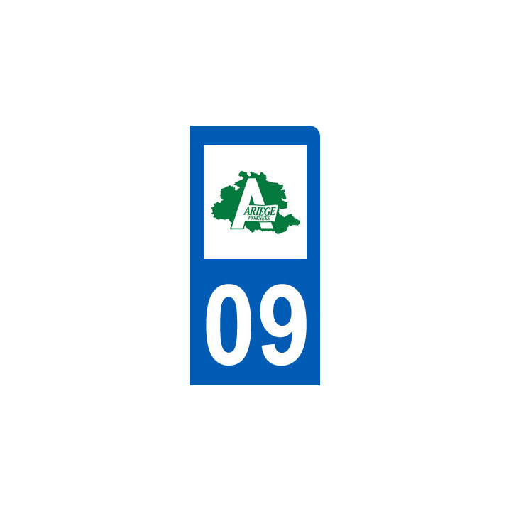 immatriculation motard 09 Ariège (6x3cm) - Sticker/autocollant