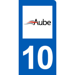 immatriculation motard 10 Aube (6x3cm) - Sticker/autocollant