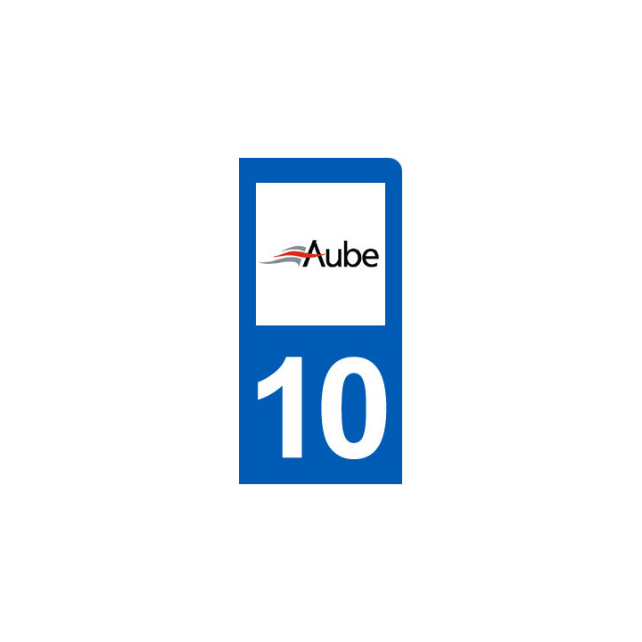 immatriculation motard 10 Aube (6x3cm) - Sticker/autocollant