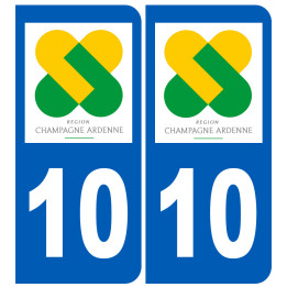 immatriculation 10 Champagne Ardenne - Sticker/autocollant