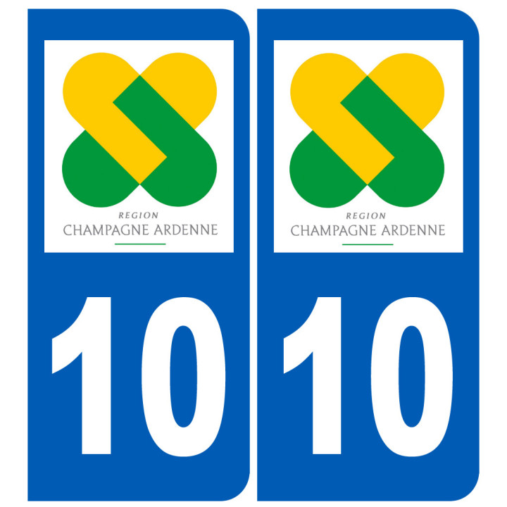 immatriculation 10 Champagne Ardenne - Sticker/autocollant