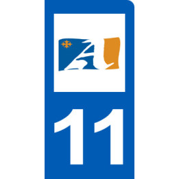 immatriculation motard 11 Aude (6x3cm) - Sticker/autocollant