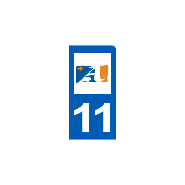 immatriculation motard 11 Aude (6x3cm) - Sticker/autocollant