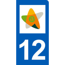 immatriculation motard 12 Aveyron (6x3cm) - Sticker/autocollant