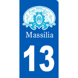 immatriculation motard 13 Marseille (6x3cm) - Sticker/autocollant