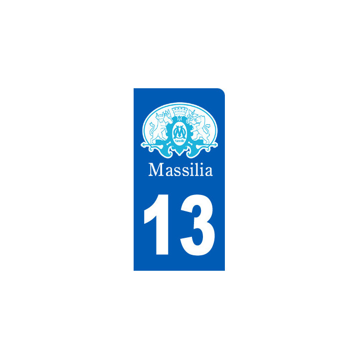 immatriculation motard 13 Marseille (6x3cm) - Sticker/autocollant