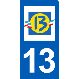 immatriculation motard 13 Bouches du Rhône (6x3cm) - Sticker/autocoll