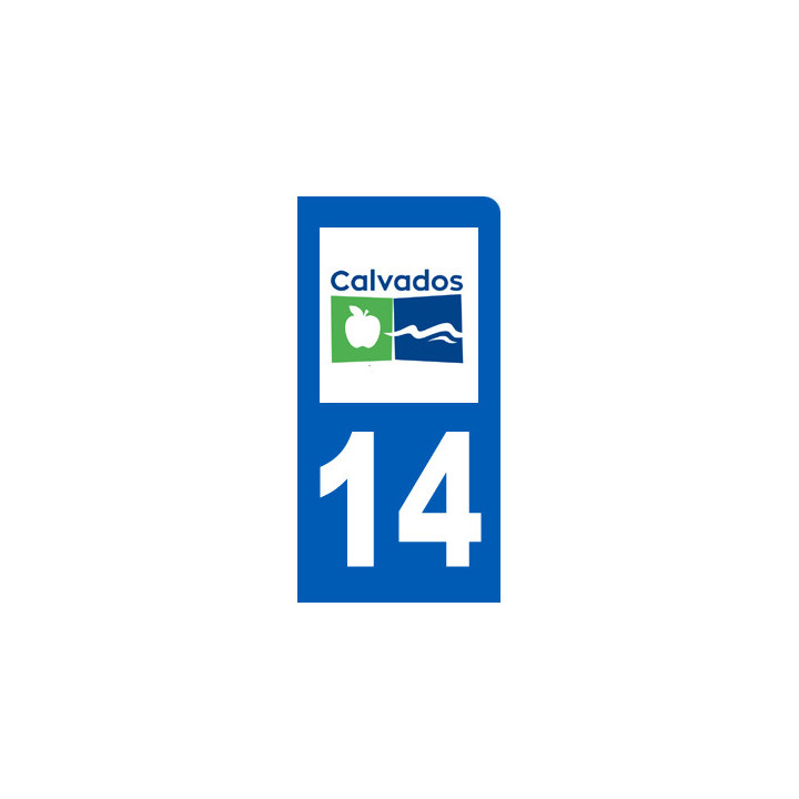 immatriculation motard 14 calvados (6x3cm) - Sticker/autocollant