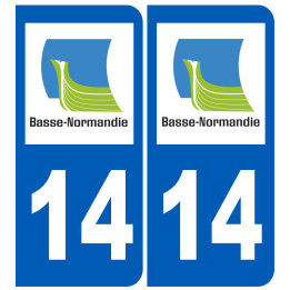 immatriculation 14 Basse Normandie - Sticker/autocollant