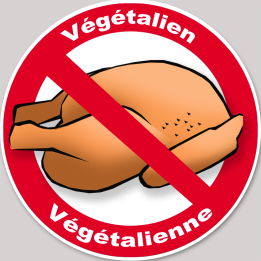 végétalien végétalienne viande interdit - 15cm - Sticker/autocolla