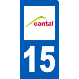 immatriculation motard 15 cantal (6x3cm) - Sticker/autocollant