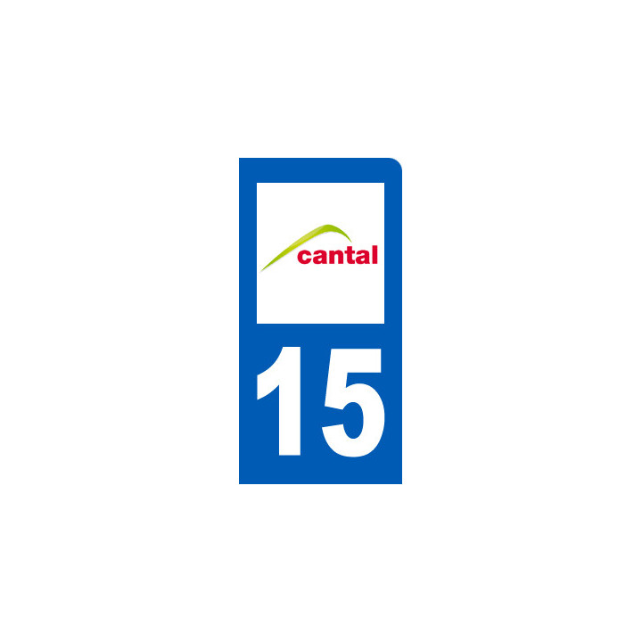immatriculation motard 15 cantal (6x3cm) - Sticker/autocollant