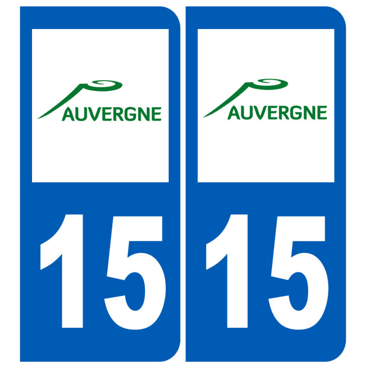 immatriculation 15 Auvergne - Sticker/autocollant