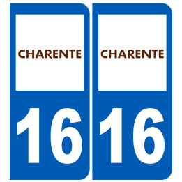 immatriculation 16 Charente - Sticker/autocollant