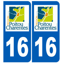 immatriculation 16 Poitou Charentes - Sticker/autocollant