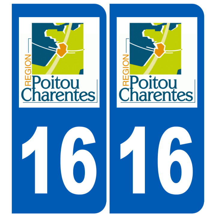 immatriculation 16 Poitou Charentes - Sticker/autocollant