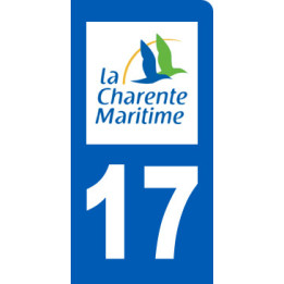 immatriculation motard 17 Charente Maritime (6x3cm) - Sticker/autocoll