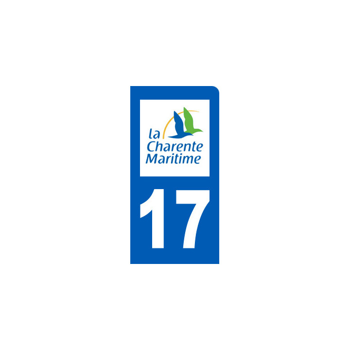 immatriculation motard 17 Charente Maritime (6x3cm) - Sticker/autocoll