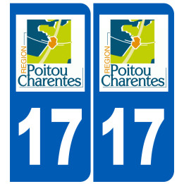 immatriculation 17 Poitou Charentes - Sticker/autocollant