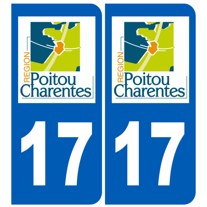 immatriculation 17 Poitou Charentes - Sticker/autocollant