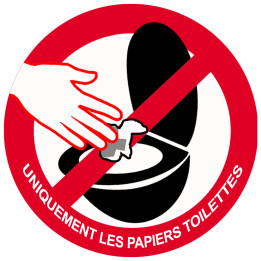 ne rien jeter hors papier toilettes dans les WC - 5cm - Sticker/autoco