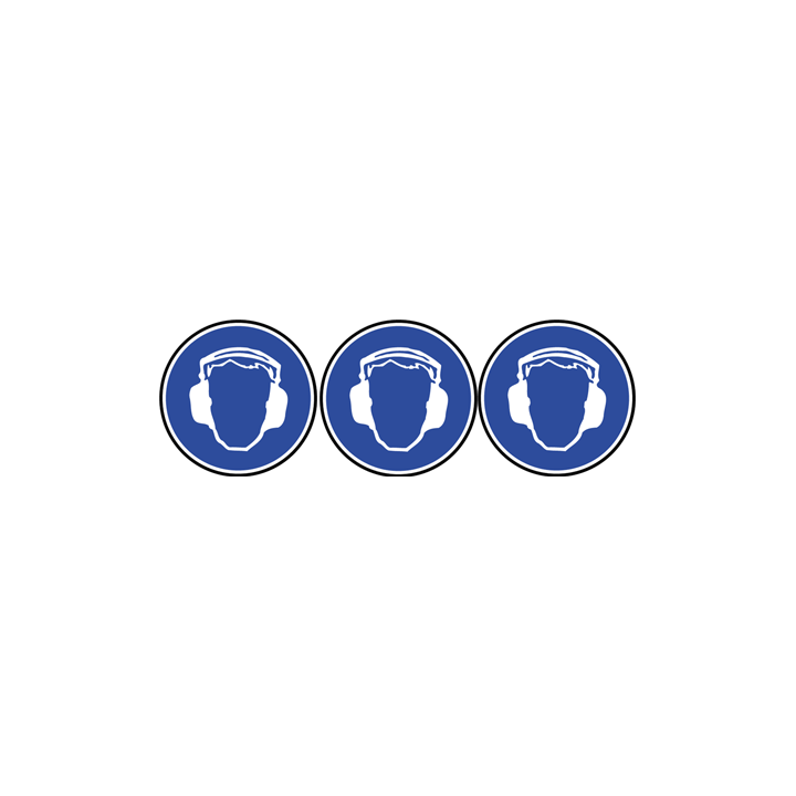 Protection ouie obligatoire - 3fois 5cm - Sticker/autocollant