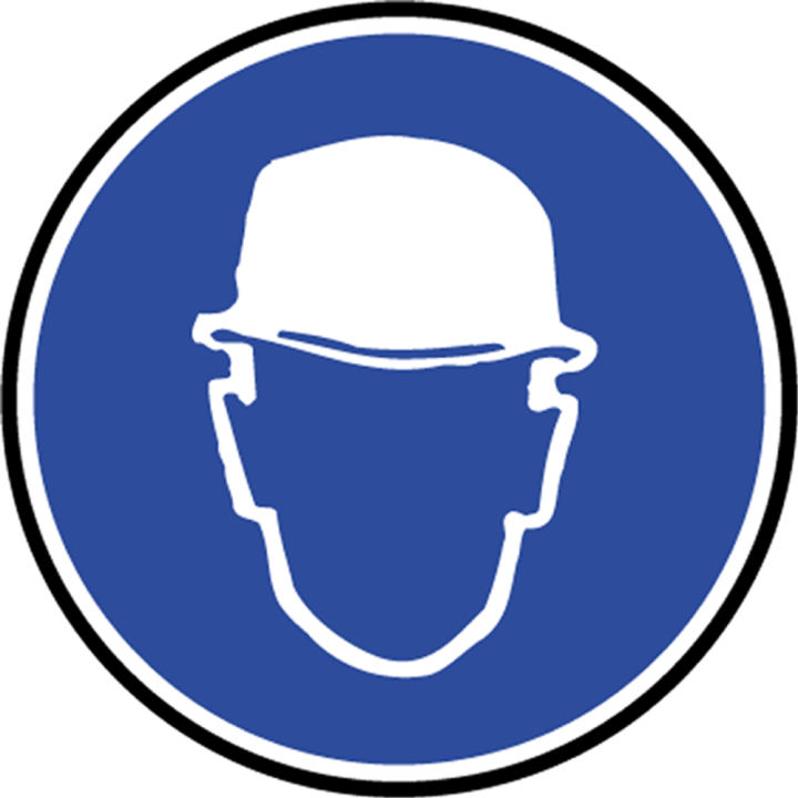 Protection tête obligatoire - 20cm - Sticker/autocollant