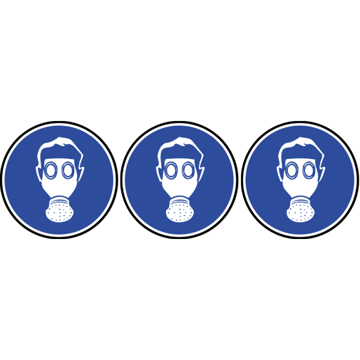 Protection voie respiratoire - 3fois 5cm - Sticker/autocollant