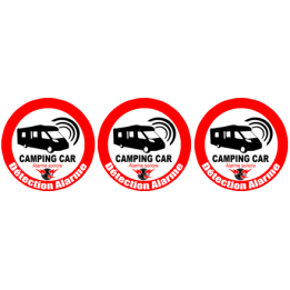Alarme pour camping car - 3fois 5cm - Sticker/autocollant