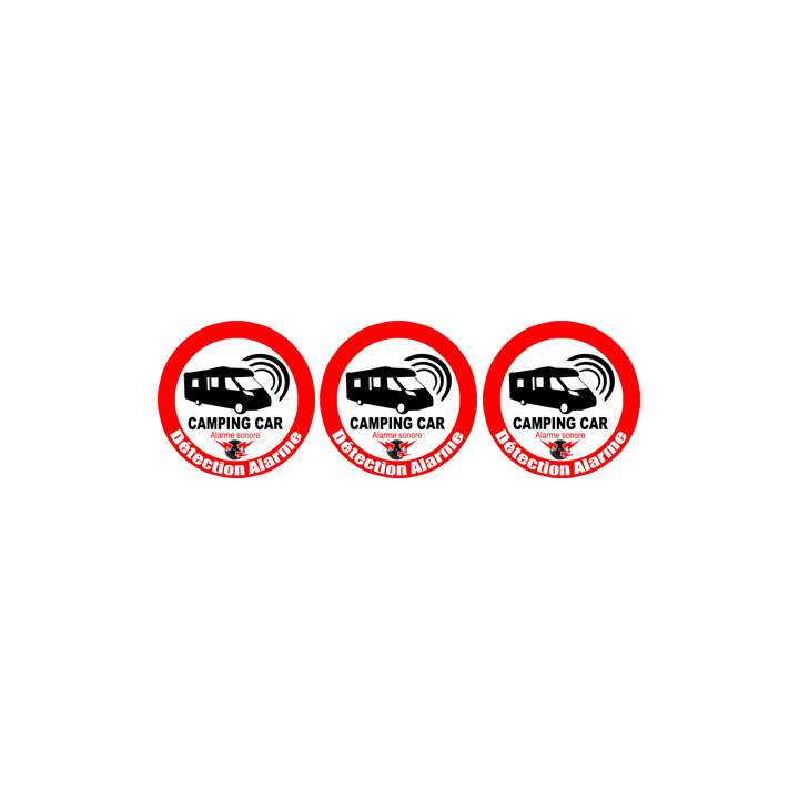 Alarme pour camping car - 3fois 5cm - Sticker/autocollant