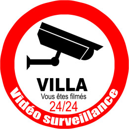 vidéo sécurité Villa - 20cm - Sticker/autocollant