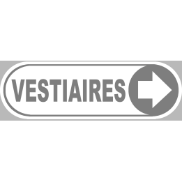 Vestiaires blanc flèche droite - 20x6.6cm - Sticker/autocollant