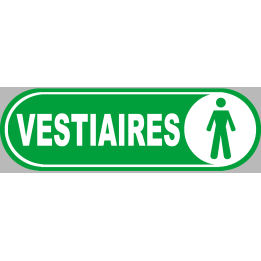 Vestiaires gars vert - 20x6.6cm - Sticker/autocollant