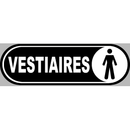Vestiaires gars noir - 20x6.6cm - Sticker/autocollant