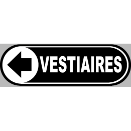 Vestiaires noir flèche gauche - 20x6.6cm - Sticker/autocollant
